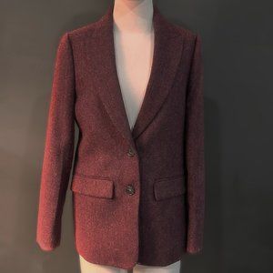 J. Crew Burgundy Herringbone wool blazer Size 4 LIKE NEW